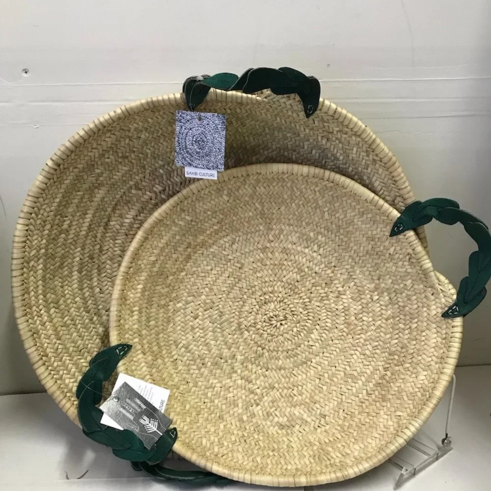 Sahbi Culture Moroccan Palm Leaf Berber Platter Basket